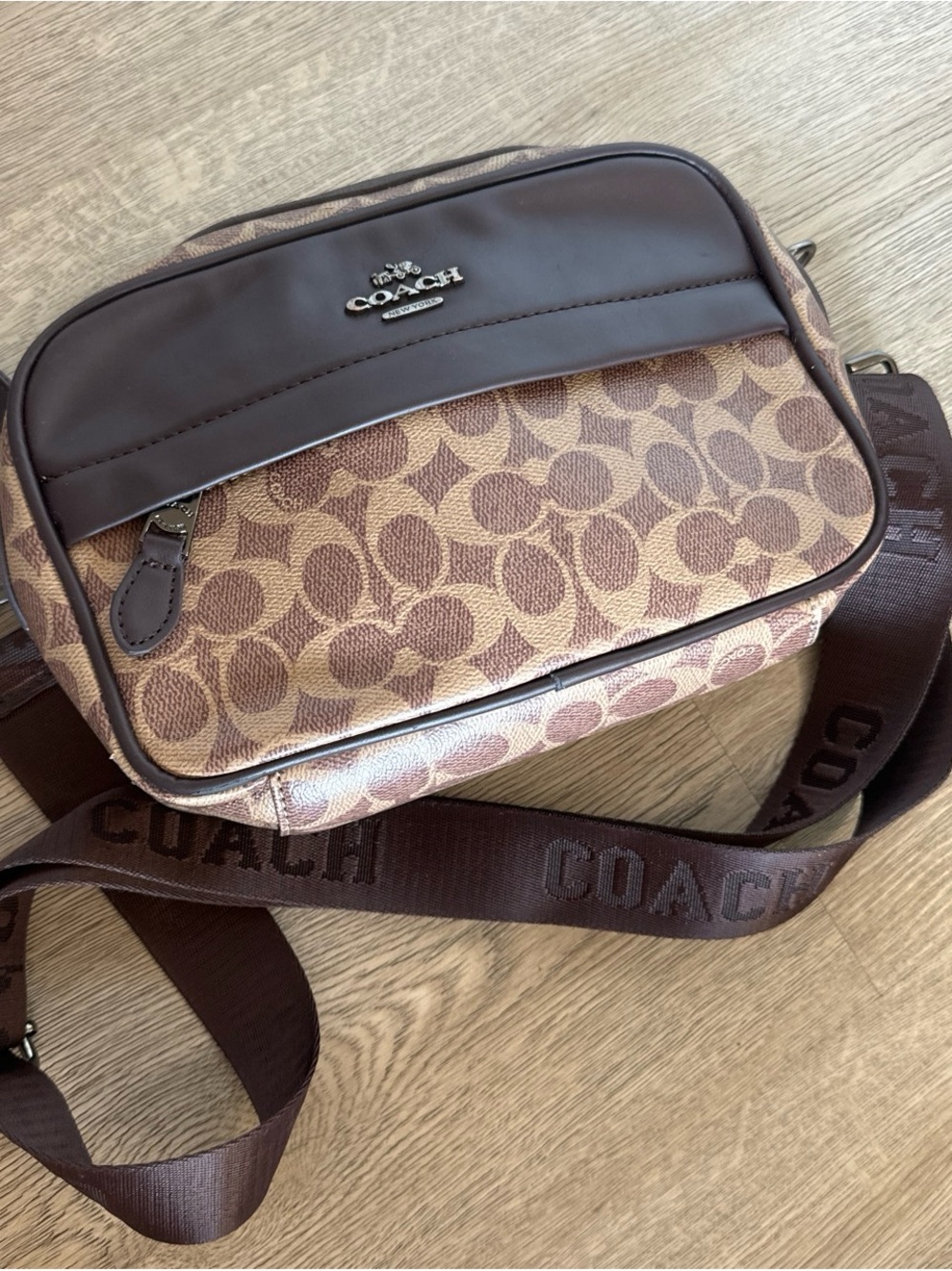 Coach Brown Signature Canvas Messenger Crossbody